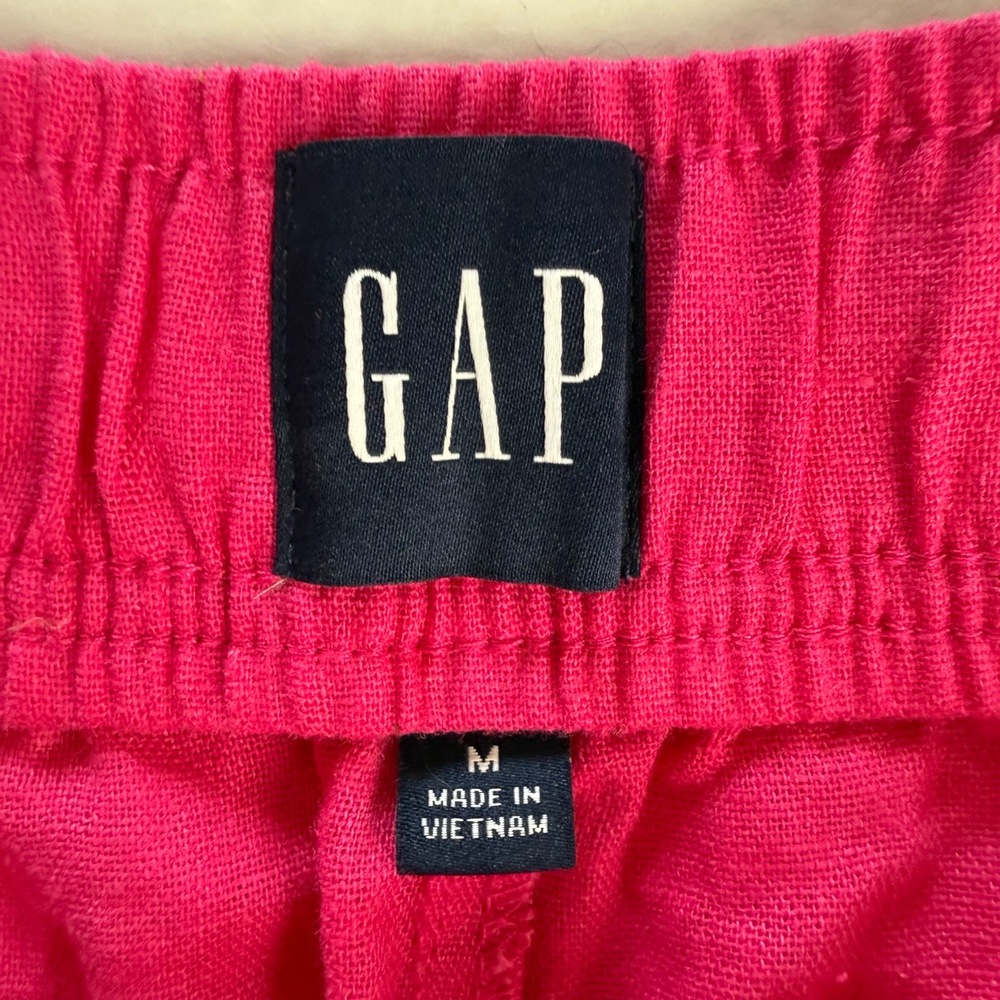 NWT GAP Pink Linen Elastic Waistband Pockets‎ Pull on Shorts Medium Women - Picture 4 of 10